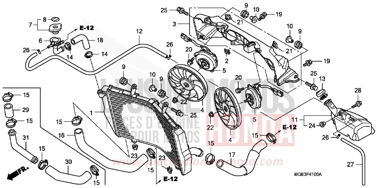 KUEHLER von VFR1200F DCT DARKNESS BLACK METALLIC (NH463) von 2013